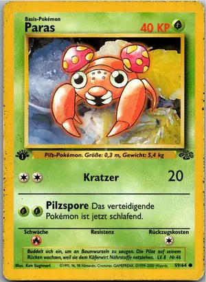 Pokémon-Karte Paras 59/64 Dschungel