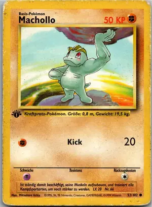 Pokémon-Karte Machollo 52/102 Grundset