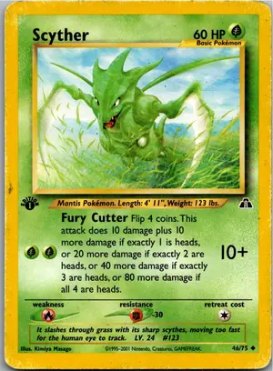 Pokémon-Karte Scyther Sichlor 46/75 Neo Entdeckung