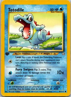 Pokémon-Karte Totodile Karnimani 81/111 Neo Genesis