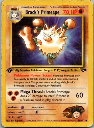 Pokémon-Karte Brock's Primeape 35/132 Gym Challenge