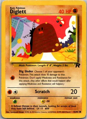 Pokémon-Karte Diglett Digda 52/82 Team Rocket
