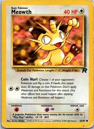 Pokémon-Karte Meowth Mauzi 62/82 Team Rocket
