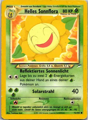 Pokémon-Karte Helles Sonnflora 72/105 Neo Destiny