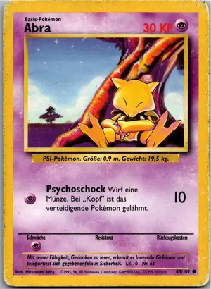 Pokémon-Karte Abra 43/102 Grundset