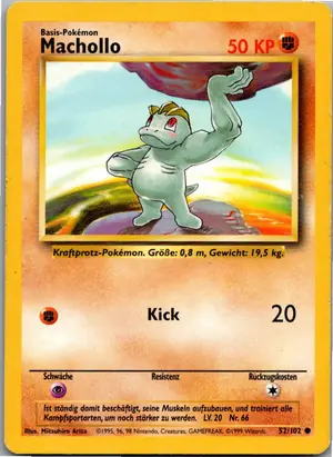 Pokémon-Karte Machollo 52/102 Grundset