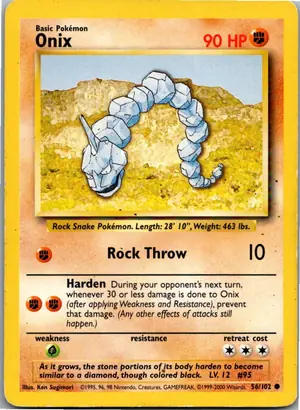 Pokémon-Karte Onix 56/102 Grundset