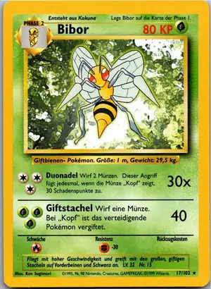 Pokémon-Karte Bibor 17/102 Grundset