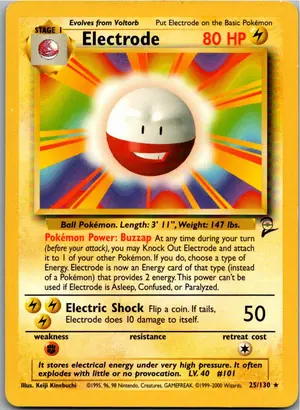 Pokémon-Karte Electrode Lektrobal 25/130 Base Set 2