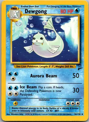 Pokémon-Karte Dewgong Jugong 36/130 Base Set 2