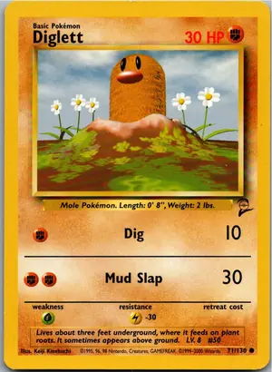 Pokémon-Karte Diglett Digda 71/130 Base Set 2
