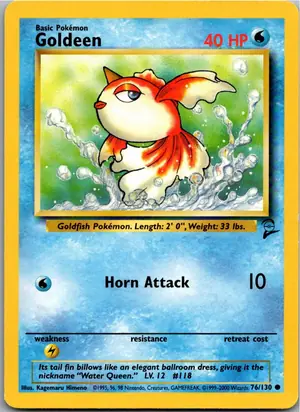 Pokémon-Karte Goldeen Goldini 76/130 Base Set 2