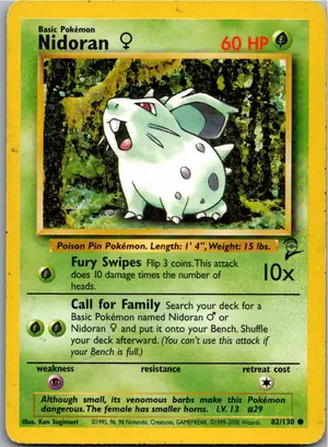 Pokémon-Karte Nidoran♀ 82/130 Base Set 2