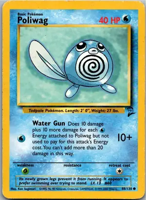 Pokémon-Karte Poliwag Quapsel 88/130 Base Set 2