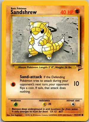 Pokémon-Karte Sandshrew Sandan 91/130 Base Set 2