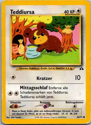 Pokémon-Karte Teddiursa 65/75 Neo Entdeckung