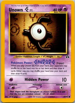 Pokémon-Karte Unown [E] Icognito E 67/75 Neo Entdeckung