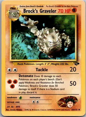 Pokémon-Karte Brock's Graveler 34/132 Gym Challenge