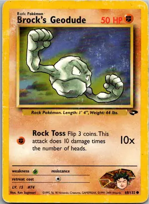 Pokémon-Karte Brock's Geodude 68/132 Gym Challenge