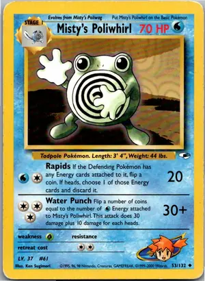 Pokémon-Karte Misty's Poliwhirl 53/132 Gym Heroes