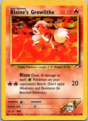 Pokémon-Karte Blaine's Growlithe 62/132 Gym Heroes