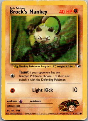 Pokémon-Karte Brock's Mankey 67/132 Gym Heroes