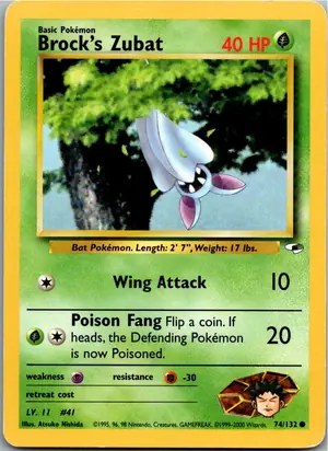 Pokémon-Karte Brock's Zubat 74/132 Gym Heroes