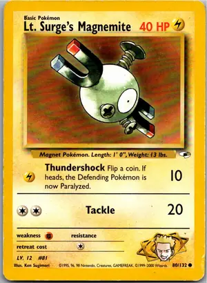 Pokémon-Karte Lt. Surge's Magnemite 80/132 Gym Heroes