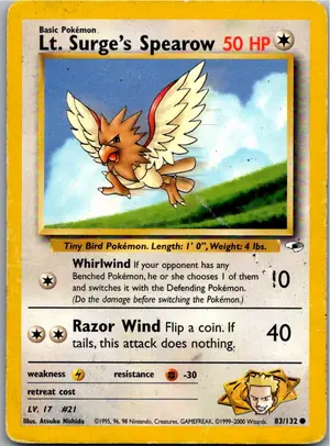 Pokémon-Karte Lt. Surge's Spearow 83/132 Gym Heroes