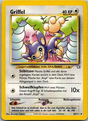 Pokémon-Karte Griffel 26/111 Neo Genesis