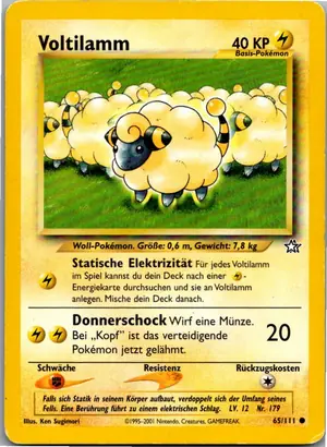Pokémon-Karte Voltilamm 65/111 Neo Genesis