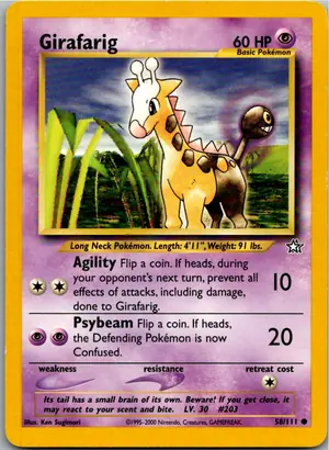 Pokémon-Karte Girafarig 58/111 Neo Genesis