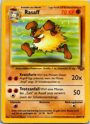 Pokémon-Karte Rasaff 43/64 Dschungel