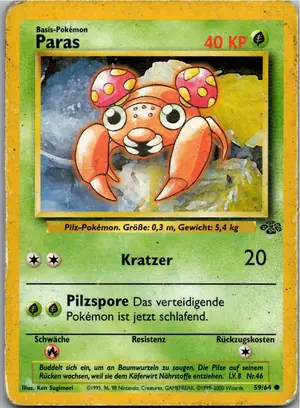 Pokémon-Karte Paras 59/64 Dschungel
