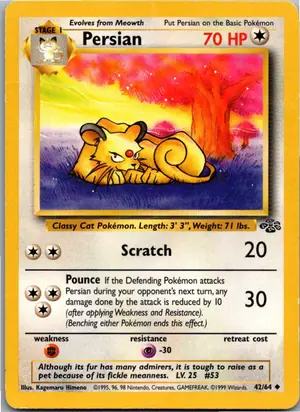 Pokémon-Karte Persian Snobilikat 42/64 Dschungel