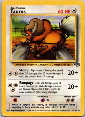 Pokémon-Karte Tauros 47/64 Dschungel
