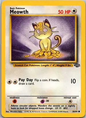 Pokémon-Karte Meowth Mauzi 56/64 Dschungel