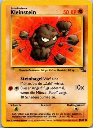 Pokémon-Karte Kleinstein 47/62 Fossil