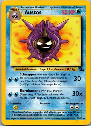 Pokémon-Karte Austos 32/62 Fossil