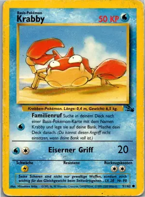 Pokémon-Karte Krabby 51/62 Fossil