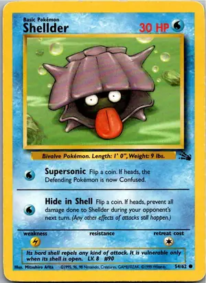 Pokémon-Karte Shellder Muschas 54/62 Fossil