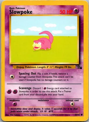 Pokémon-Karte Slowpoke Flegmon 55/62 Fossil