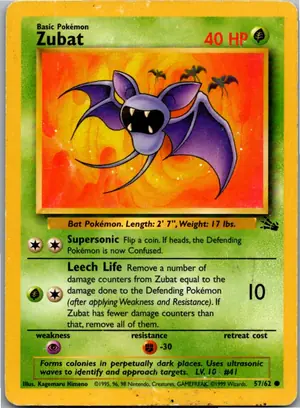 Pokémon-Karte Zubat 57/62 Fossil