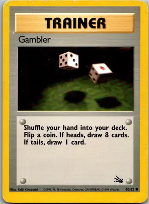 Pokémon-Karte Gambler Spieler 60/62 Fossil