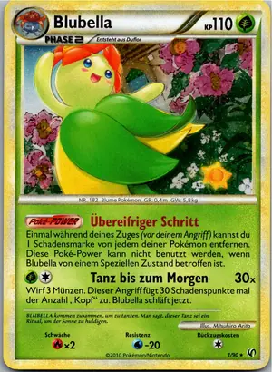 Pokémon-Karte Blubella 1/90 Unerschrocken