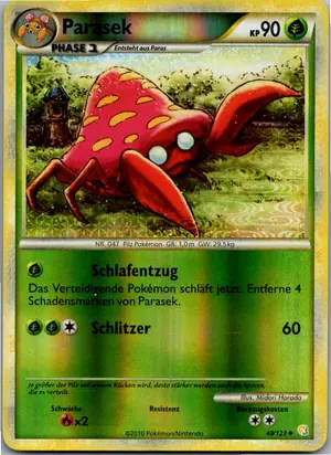Pokémon-Karte Parasek 48/123 HeartGold SoulSilver