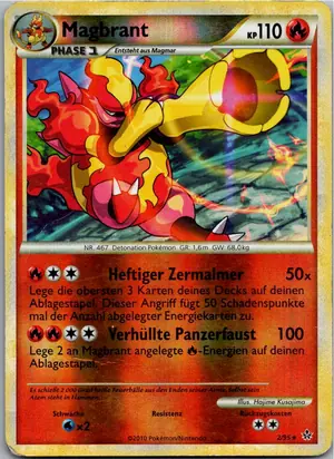 Pokémon-Karte Magbrant 2/95 Entfesselt