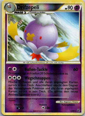 Pokémon-Karte Drifzepeli 12/90 Unerschrocken