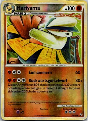 Pokémon-Karte Hariyama 14/90 Unerschrocken