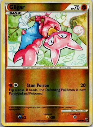 Pokémon-Karte Gligar Skorgla 49/90 Unerschrocken